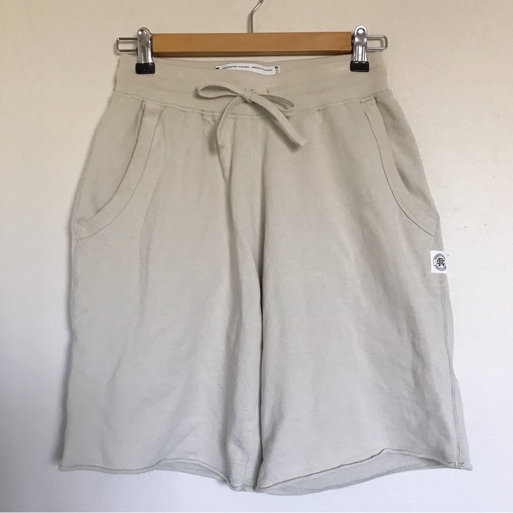 Reigning Champ Terry Sweat Shorts in Dune Ivory Men’s XS Cotton Raw Hem Active